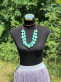 Acrylic Bead and Genuine Leather Cord Necklace