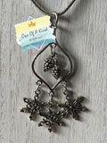 Metal Pinecone and Snowflake Charm Necklace