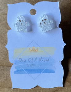 Acrylic Ghost Stud Earrings