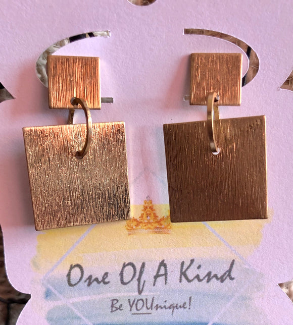 Metal Square Earrings - ONE OF A KIND