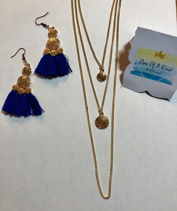 Necklace and Tassel Earring Set - ONE OF A KIND