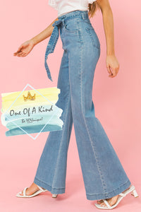Flying Tomato Tie-Front Flare Leg Jeans