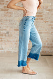 High Rise Wide Leg Crop Jeans in Medium Wash