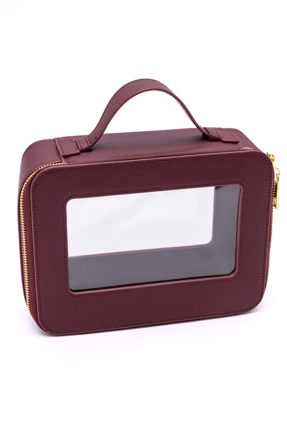 Travel Cosmetic Case in Wine