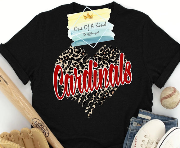 Melissa Cardinals Leopard Scribble Toddler/Youth Tshirt