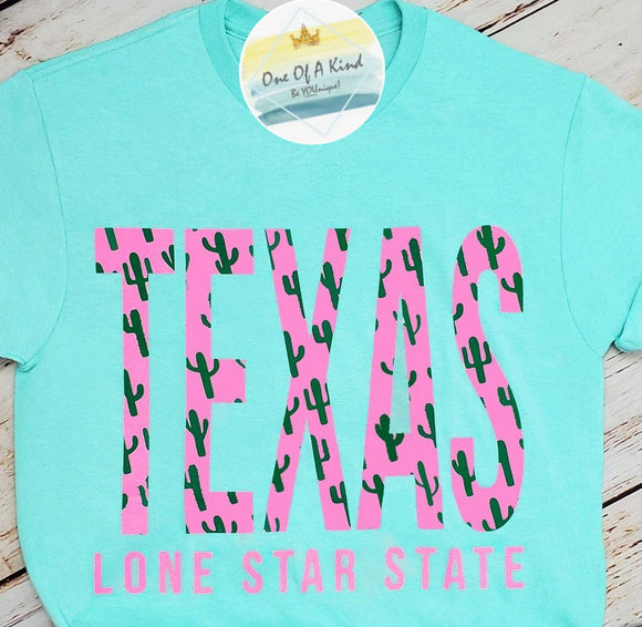 Cactus Texas Lone Star State Tshirt