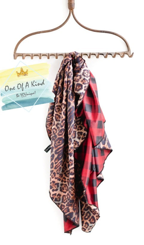 Wild Whip Rag - Leopard and Red Buffalo Plaid