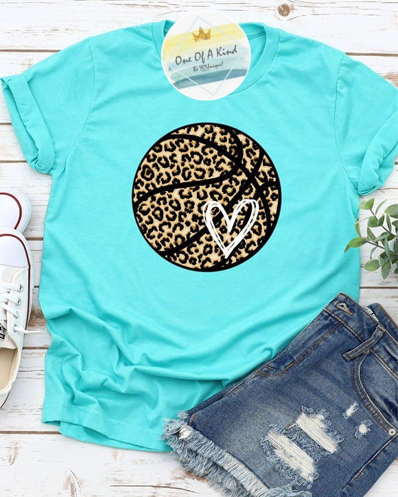 Leopard Basketball w/ Heart Tshirt