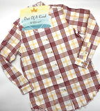 Rooster Back Plaid Long Sleeve Top