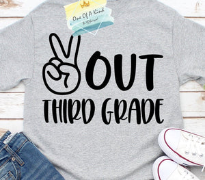 Peace Out Third Grade Youth Tshirt