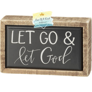 Let Go And Let God Box Sign