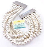 7-Strand Matte Bead Magnetic Clasp Bracelet