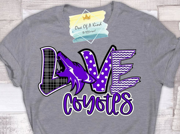 Love Coyotes Toddler/Youth Tshirt