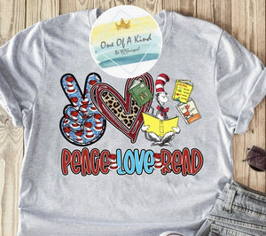 Dr Seuss: Peace Love Read Tshirt
