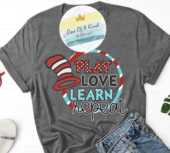 Dr Seuss: Play Love Learn Repeat Tshirt
