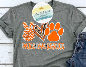 Peace Love Bobcats Tshirt