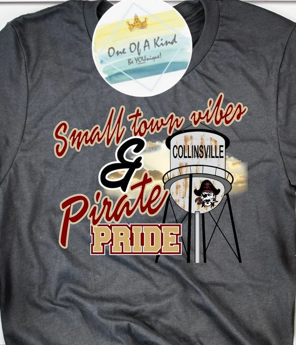 Small Town Vibes Collinsville Pirates Tshirt