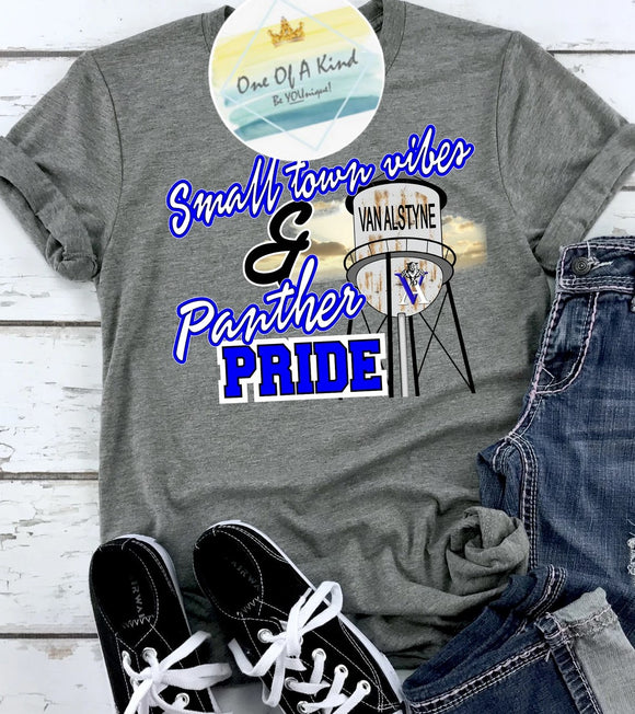 Small Town Vibes Van Alstyne Panthers Tshirt