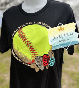 PRE-ORDER - Floral Softball Tshirt