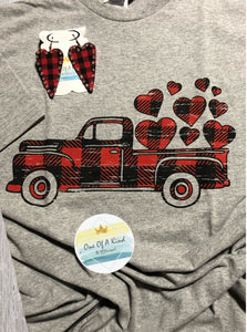 Valentine Plaid Truck Tshirt